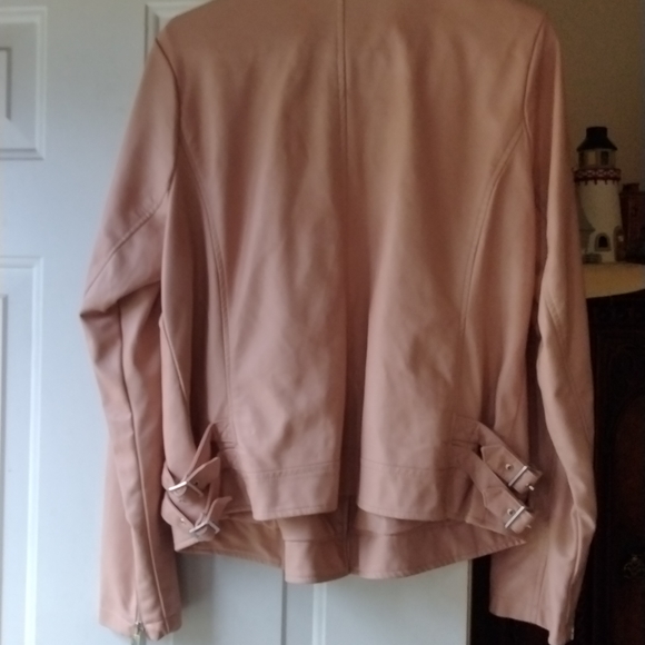 Lane Bryant Faux Leather Jacket 14/16 Pale Peach - Picture 6 of 9
